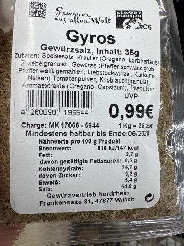 Gyros Spice Salt
